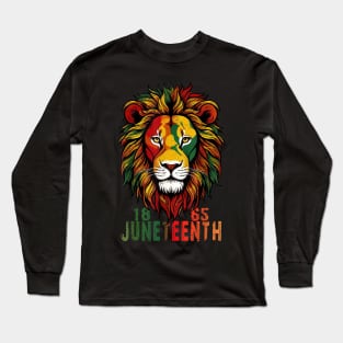 Juneteenth Men Women African American black lion 1865 king Long Sleeve T-Shirt